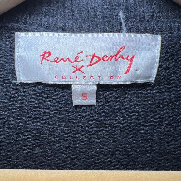 Rene Derhy Vintage Cardigan Size Small Silk Lambswool Angora Blend Beaded Black - Picture 4 of 9